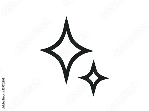 Magic stars outline icon. Shine icon. Shine icon isolated on white background.