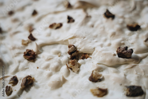 detail of nuts on a cake