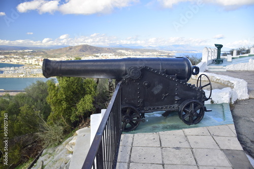 Gibraltar, United Kingdom - 07 november 2019: An old restored cannon photo