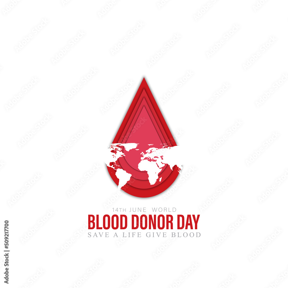 World Blood Donor Day vector background. Awareness poster with red paper cut blood drop. World Blood Donor Day vector background. Awareness poster with red paper cut blood drop.
