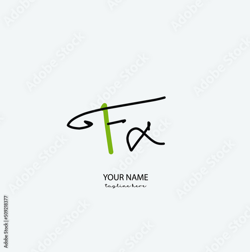 FX Initial Letter handwriting logo hand drawn template vector