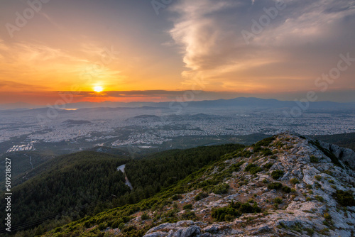 sunset over the mountains