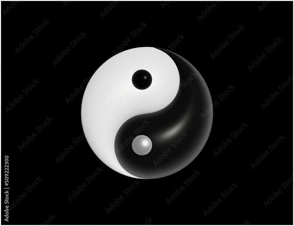 3d illustration of the Chinese symbol of Yin and Yang 3d illustration of the Chinese symbol of Yin and Yang