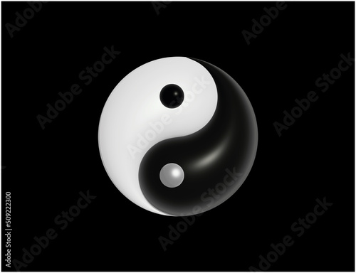 3d illustration of the Chinese symbol of Yin and Yang