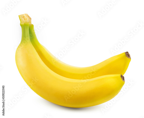 Bananas isolated. Ripe yellow bananas on a white background. Fresh fruits.