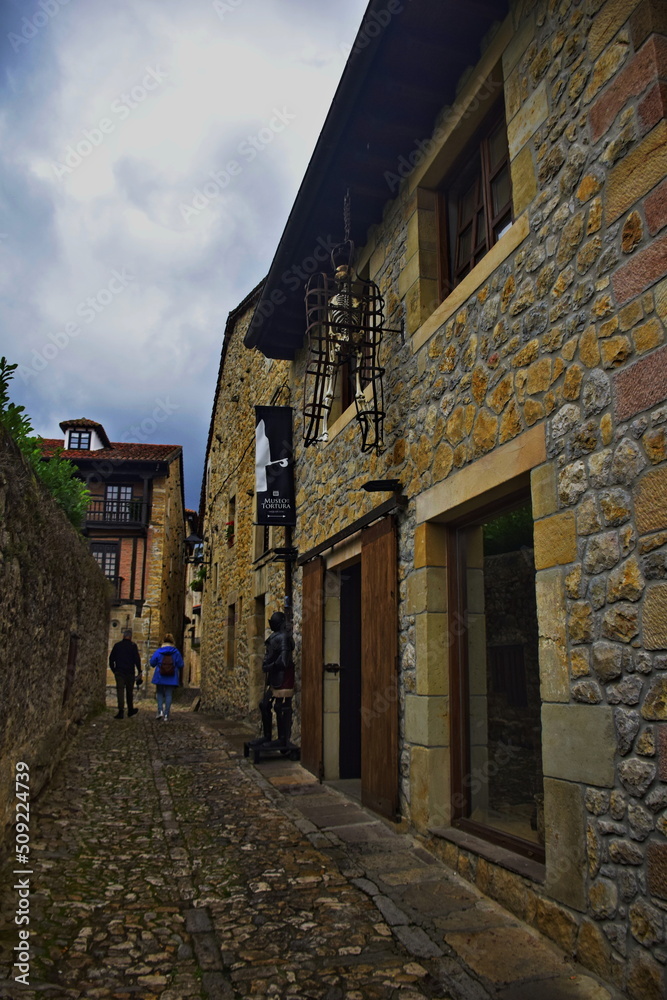 The architecture of the ancient town. The Way of St. James, Northern Route, Spain