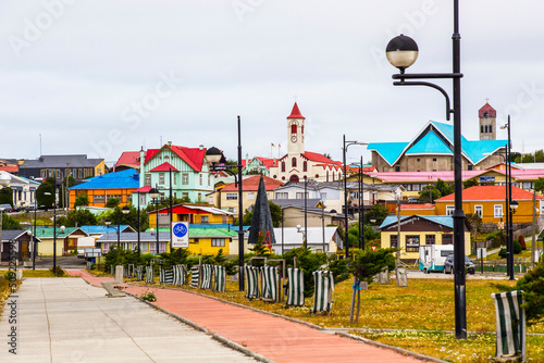 Colorful houses at Porvenir town, capital of both the synonymous commune and the Chilean Province of Tierra del Fuego of Magallanes y la Antártica Chilena Region, Chile © Natalia
