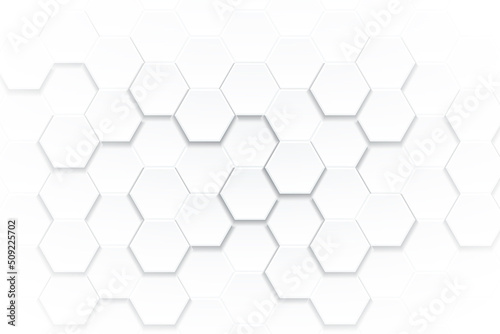 Abstract white hexagon blurred background