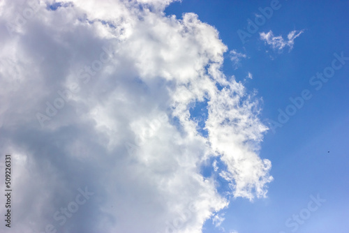 Gray cloud in the blue sky. Background with cloud.