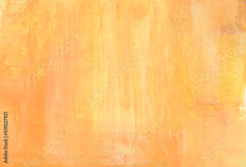 Hand painted texture. Versatile artistic image for creative design projects: posters, banners, cards, magazines, book covers, prints and wallpapers. Orange background.