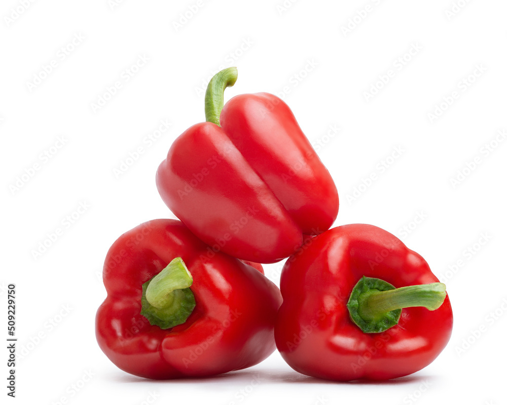 red sweet pepper on a white isolated background red sweet pepper on a white isolated background