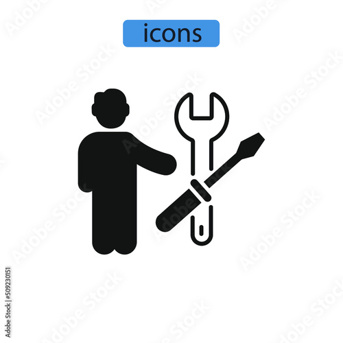 initial support icons  symbol vector elements for infographic web