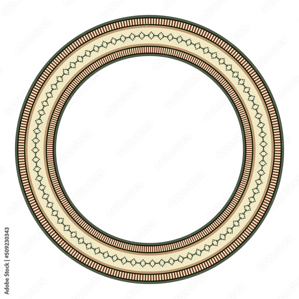 Ethnic frame. Round border with Mexican textile pattern. Circle frame. Ethnic frame. Round border with Mexican textile pattern. Circle frame.