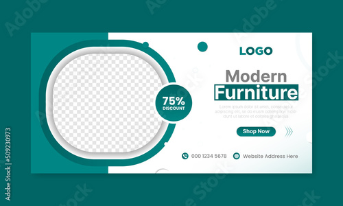 Modern furniture web banner template,social media and web advertising.