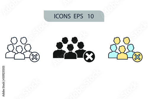 Avoid crowds icons  symbol vector elements for infographic web