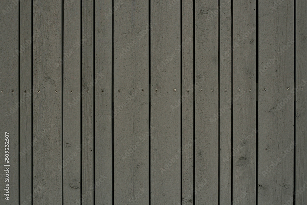 Obraz premium Gray painted wood boards wall. Wooden texture background, wallpaper.