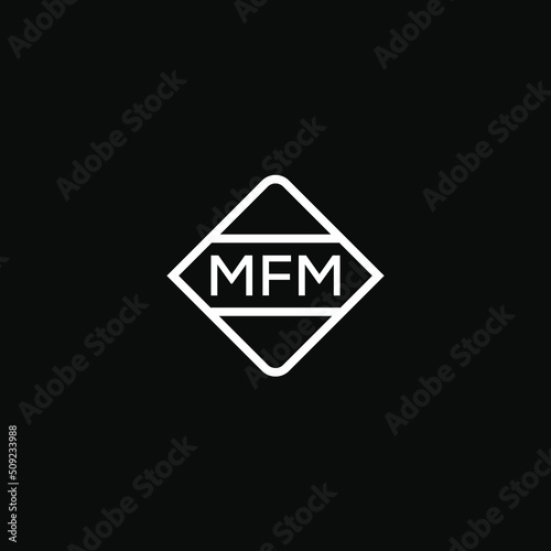 MFM 3 letter design for logo and icon.MFM monogram logo.vector illustration with black background.	 photo