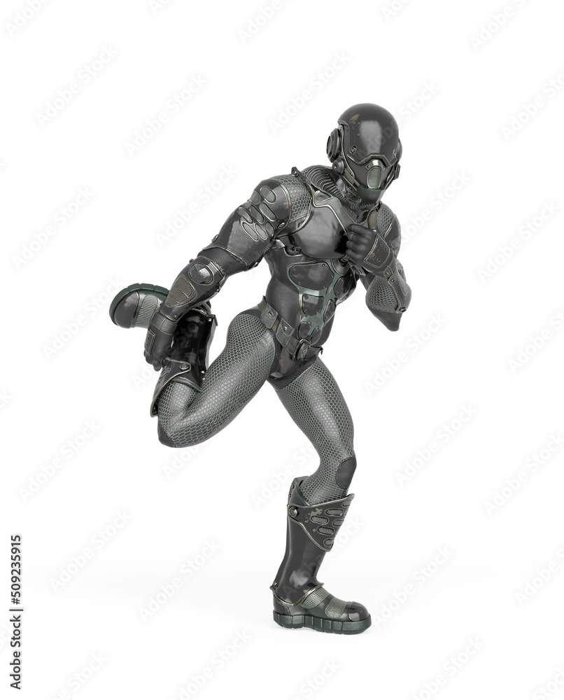 futuristic astronaut is doing a funny dance in white background futuristic astronaut is doing a funny dance in white background
