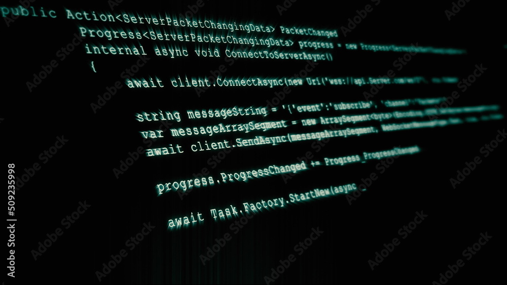 3D Hacking code data flow stream on green screen with typing coding ...