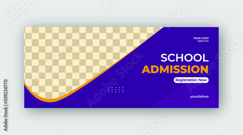 School admission web banner post or social  media banner  design