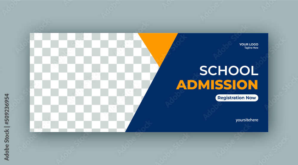 School admission web banner post or social media banner design Stock ...