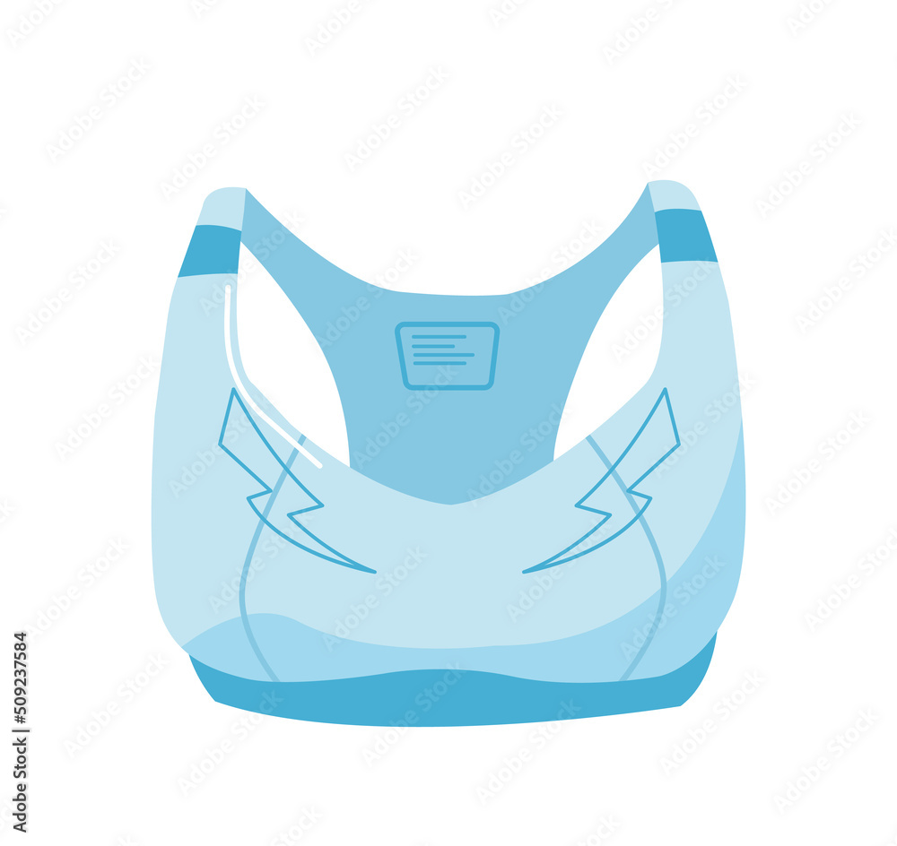 Sport bra cartoon icon. Female underwear for fitness, athlete training and comfortable workout Sport bra cartoon icon. Female underwear for fitness, athlete training and comfortable workout