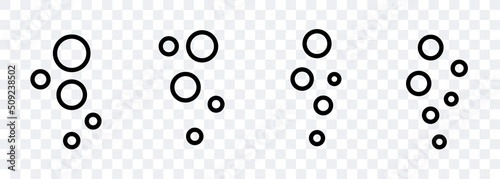 Set of water bubbles. Vector black icon isolated on a white background.