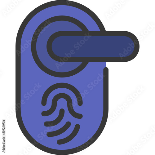 Door Handle Thumb Print Icon