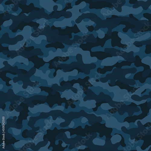 Camouflage pattern background. Classic clothing style masking camo repeat print