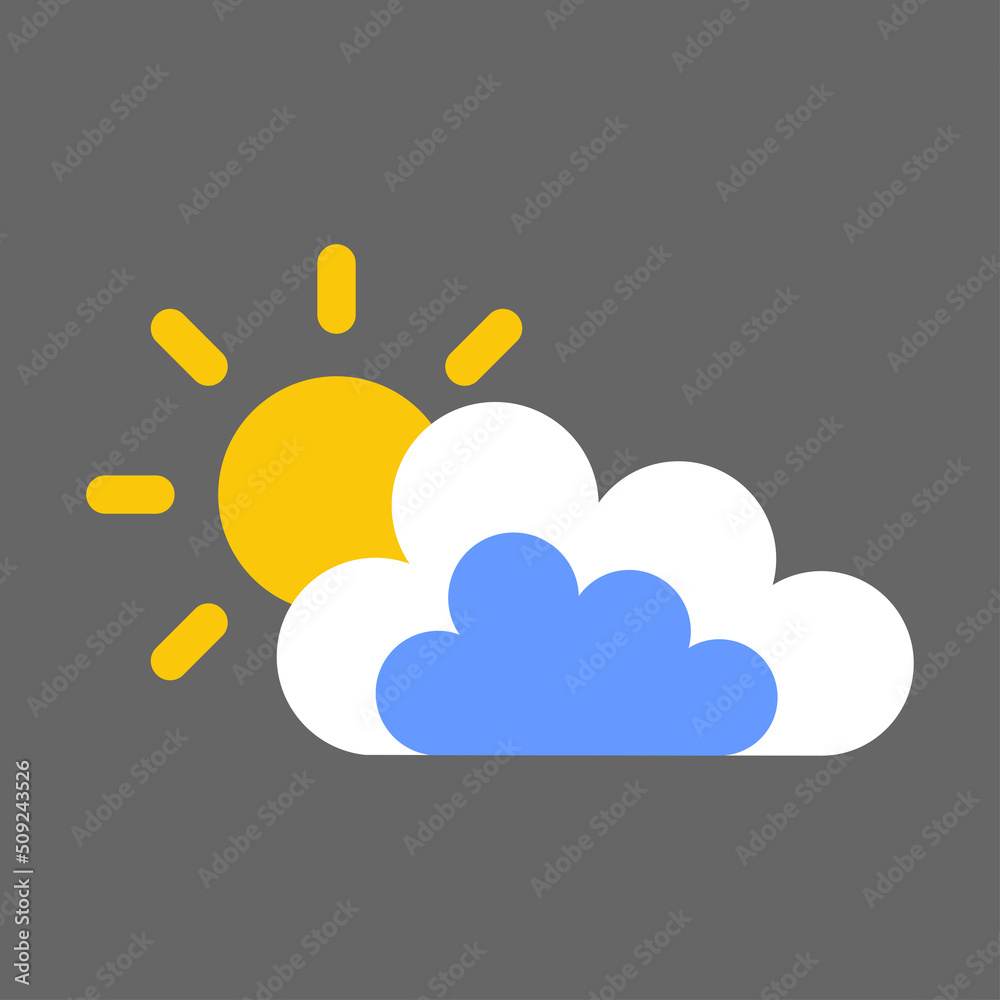 An image of a yellow sun hidden behind a cloud. An image of a yellow sun hidden behind a cloud.