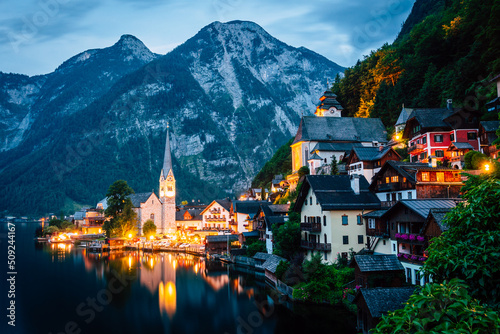 Panoramic landscape photography in Hallstatt Austria