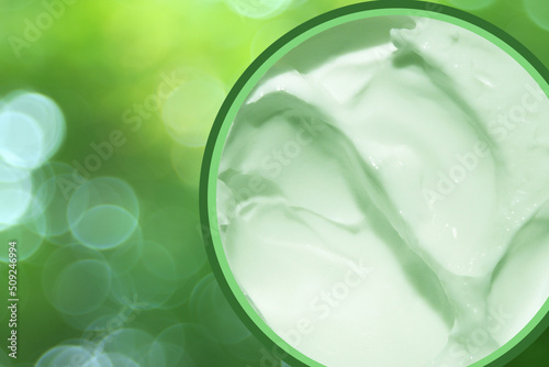 Aloe Vera Moisturisers Skin Cream on a green background