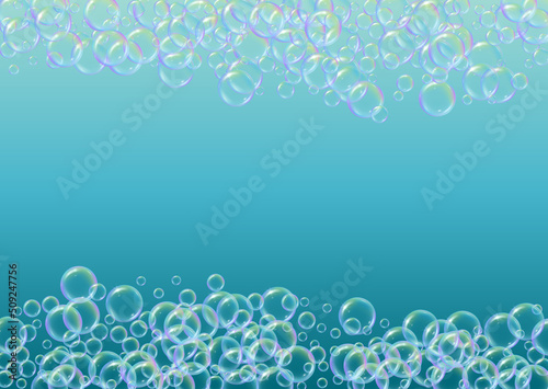 Soap foam. Detergent bath bubble and suds for bathtub. Shampoo.