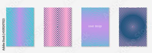 Set brochure as minimalist trendy cover. Line geometric element.