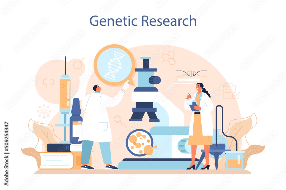 Geneticist concept. Medicine and science technology. Scientist work