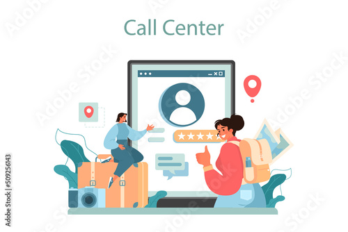 Travel agency marketing campaign online service or platform