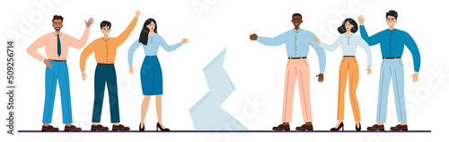 Conflict concept. Business controversy or disagreement. Communicative