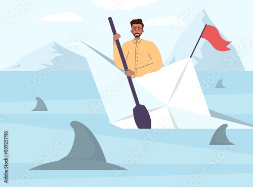 Business or life risk concept. Challenge, danger or difficulty to overcome.