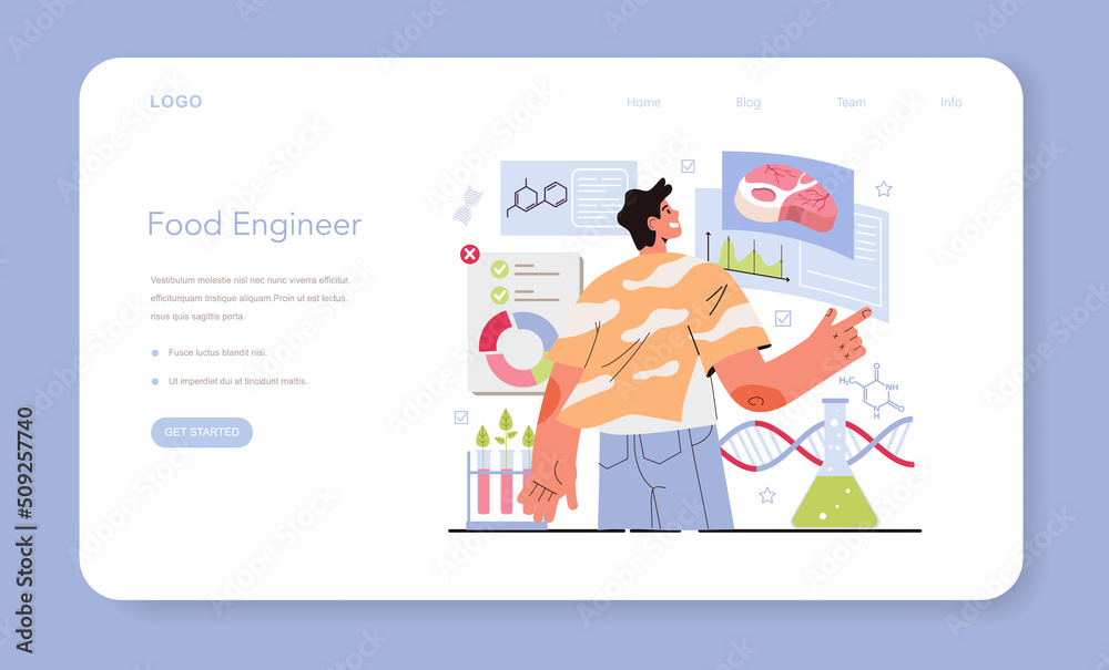 Bioengineering web banner or landing page. Biotechnology