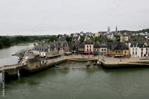 View of the harbor village of Saint-Goustan in Brittany