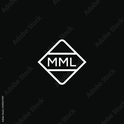 MML 3 letter design for logo and icon.MML monogram logo.vector illustration with black background. photo