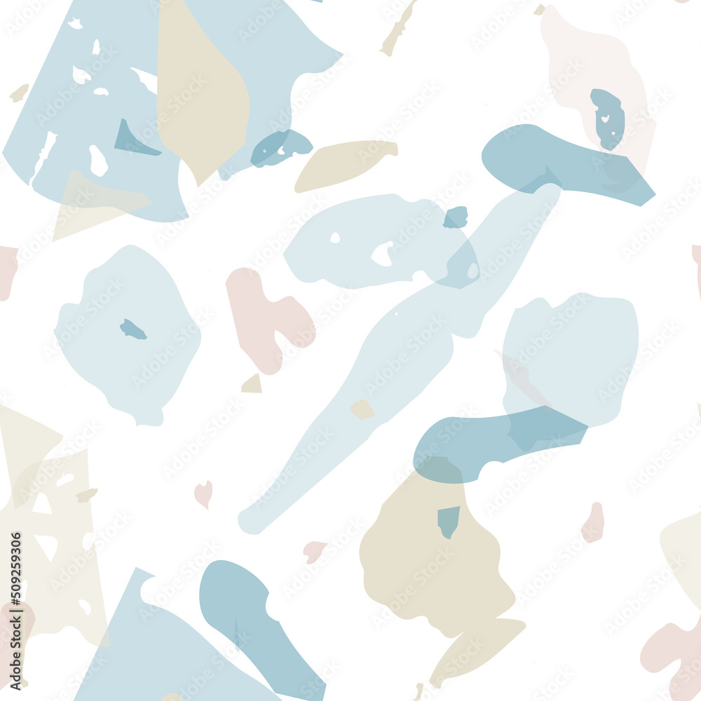 Terrazzo seamless pattern. Blue classic flooring Terrazzo seamless pattern. Blue classic flooring