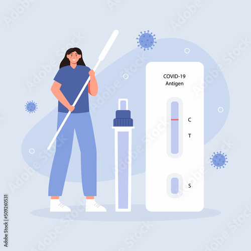 Nurse holding wand for collecting analysis ATK