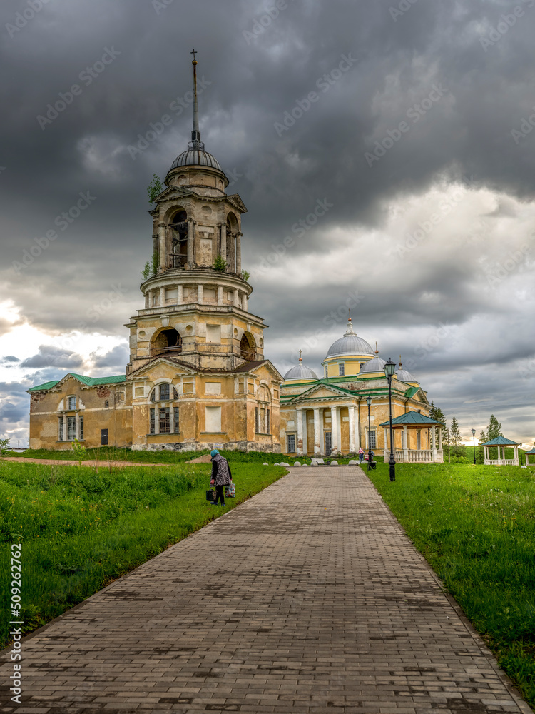 Holy Assumption Orthodox male monastery in the Staritsa city on the Volga River