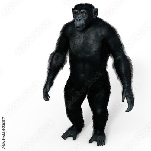 3d-illustration of an isolated fantasy chimpanzee