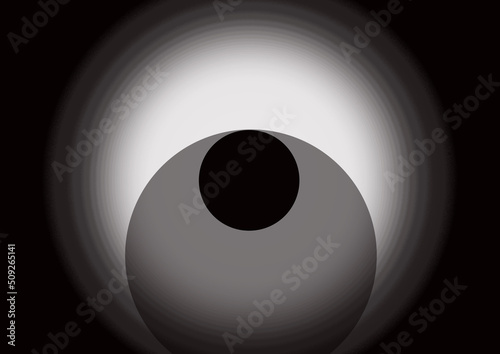 Eye icon. Abstract background. Gradient circle black gray white
