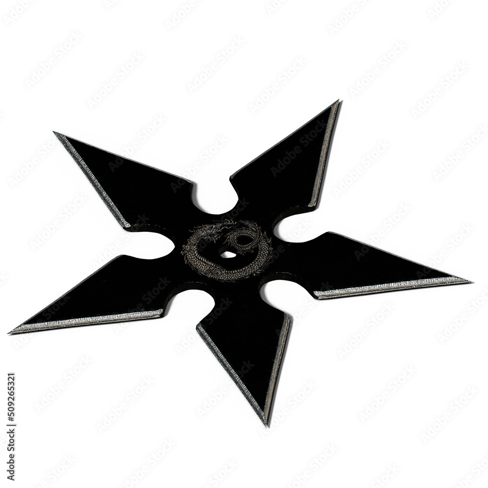 Obraz premium 3D-Illustration of an Isolated shuriken weapon