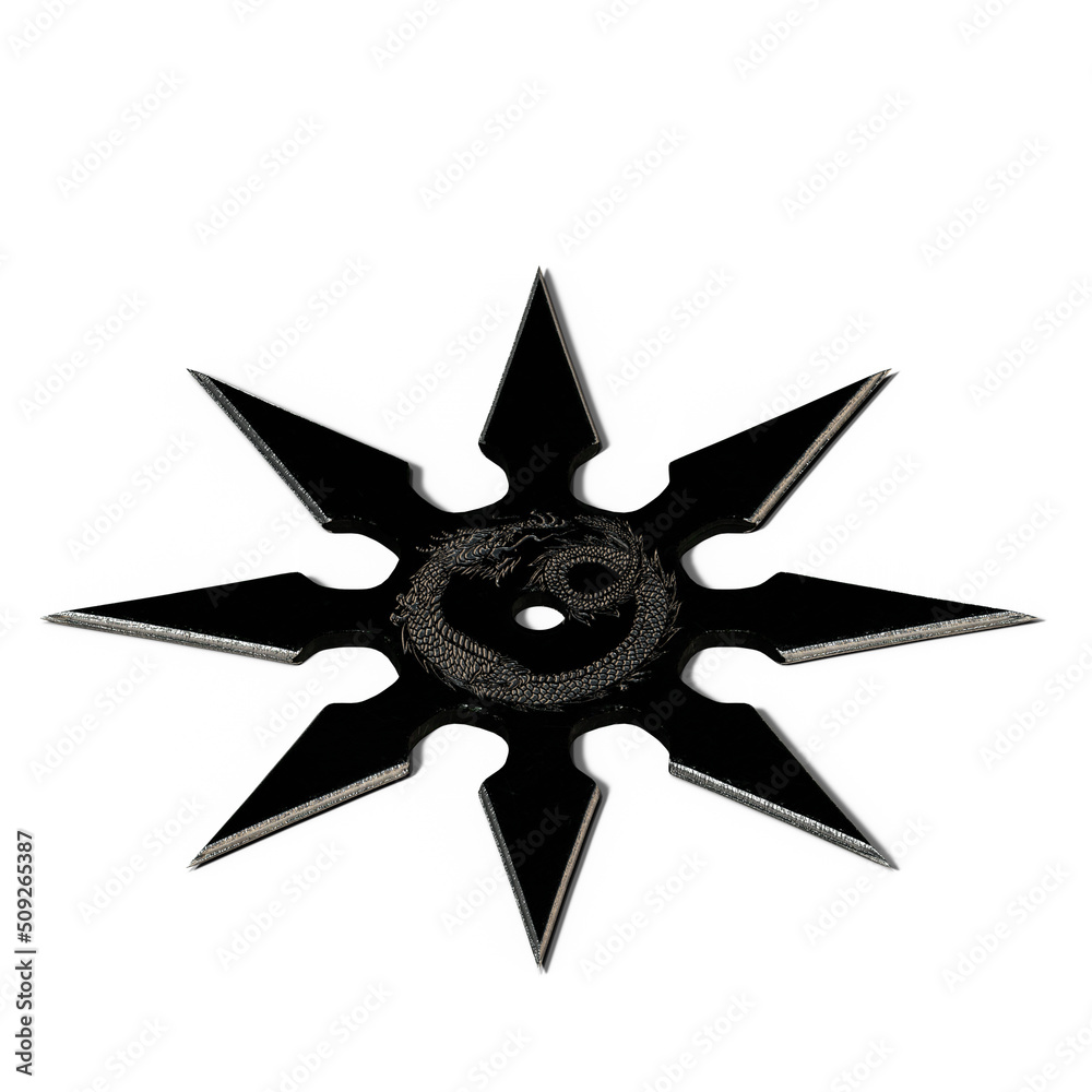 3D-Illustration of an Isolated shuriken weapon 3D-Illustration of an Isolated shuriken weapon