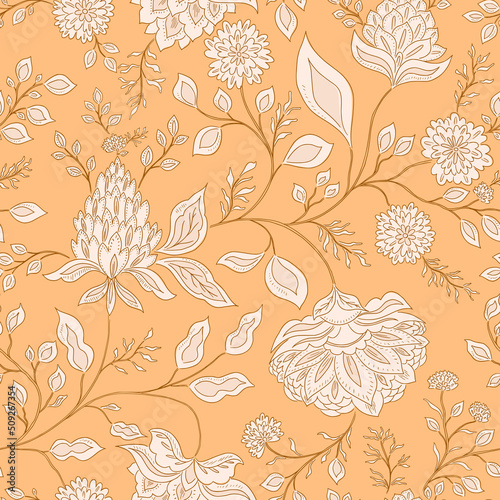 Traditional Floral Chintz Seamless Pattern