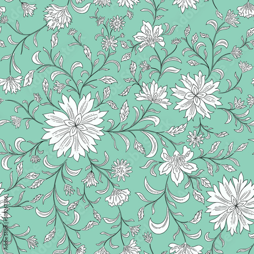 Vintage Chintz Floral Seamless Pattern photo